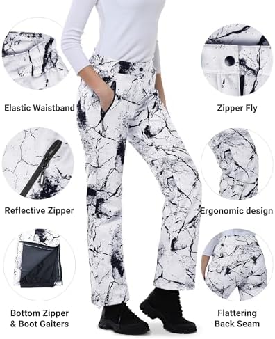 Outdoor Ventures Ski Pants Women Waterproof Insulated Snow Soft Shell