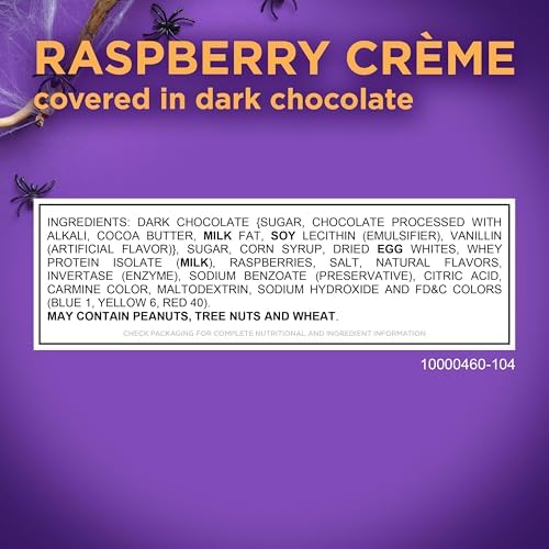 RUSSELL STOVER Halloween Dark Chocolate Raspberry Crème Pumpkin, 1.3 oz. (Pack of 18) - Bulk Halloween Candy
