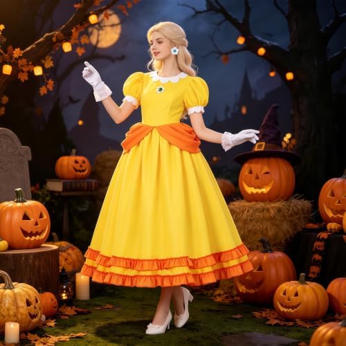 Royal Princess Costume Women Adult Halloween Dress with Accessories Set