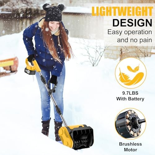 Cordless Electric Snow Shovel, Brushless Lightweight Snow Thrower Machine