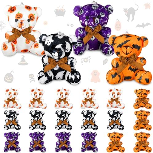 Haull 18 Pcs Halloween Stuffed Animals Plush Bears Bulk