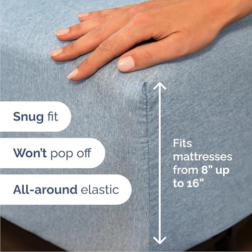 Cal King Size 4 Piece Sheet Set - Breathable & Cooling - Heathered Blue