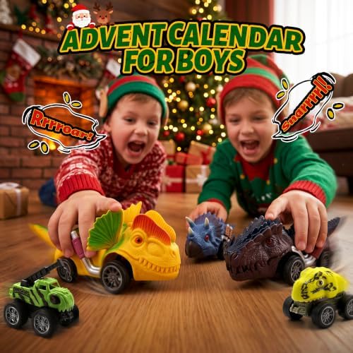 Christmas Advent Calendar 2026 for kids, Dinosaur-Car Toys Gifts