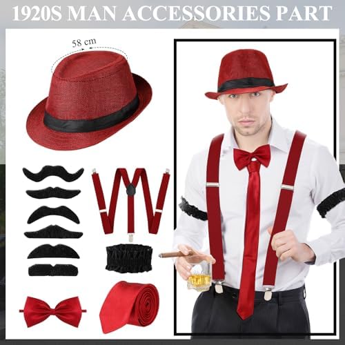 1920s Couples Costume Set Flapper Dress Hat