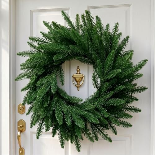 Christmas Decorations - 26 Inch Real Touch Pine Wreath for Front Door
