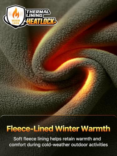 FREE SOLDIER Men's Fleece Lined Pants Softshell Snow Ski Pants