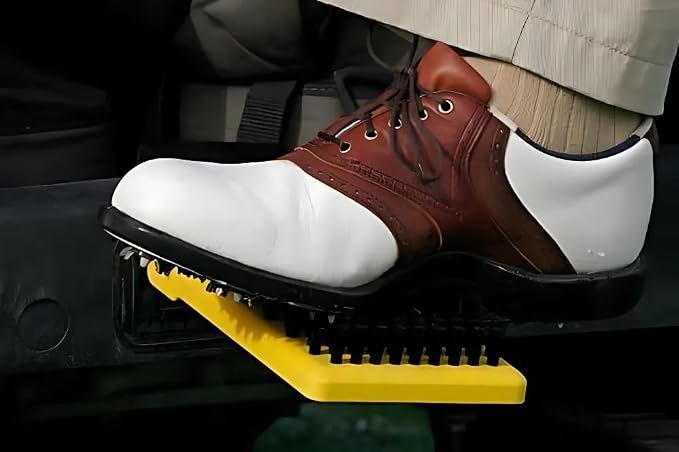 Club Clean Spike Swipe Outdoor Shoe Boot Brush Scraper – Golf Cart Cleat Cleaner, Mounts to Carts, Trucks, ATVs, or RVs – Durable Outdoor Shoe Cleaner for Work Boots, Hiking, Camping – Kick-Up Design