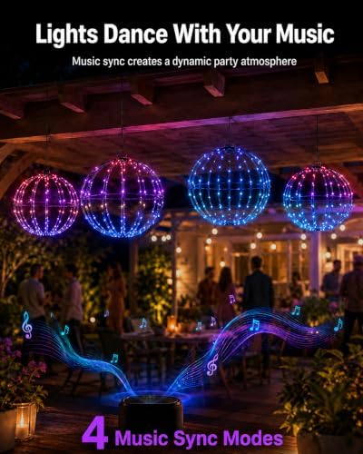Smart Christmas Ball Lights, 13" & 11" Outdoor Hanging Christmas Decoration