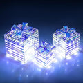 Tangkula Set of 3 Christmas Lighted Gift Boxes, Christmas Decorations