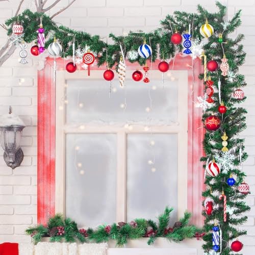 96 Pcs Christmas Tree Ornaments Colorful Candy Ball Ornament