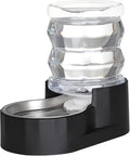 RIZZARI 4L Gravity Cat Water Dispenser: Filtered Hydration for Indoor Cats | Activated Carbon Filter / Stainless Steel Bowl / Apartment Friendly / Bedroom & Kitchen Use / Easy Cleaning/Helps Reduce Odor
