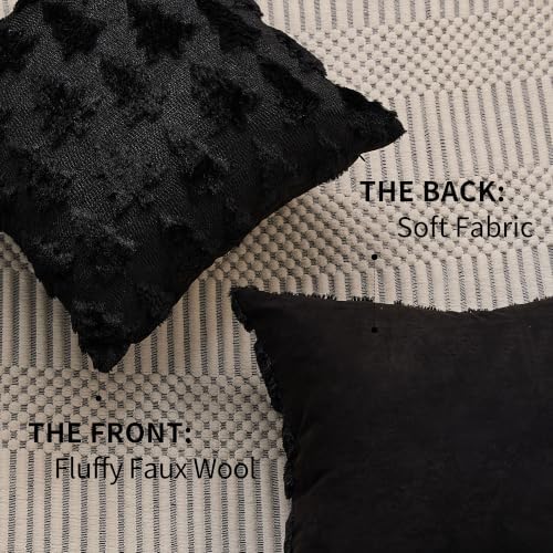 DFXSZ Christmas Tree Pillow Covers 20x20 Set of 2 Christmas Decor Black