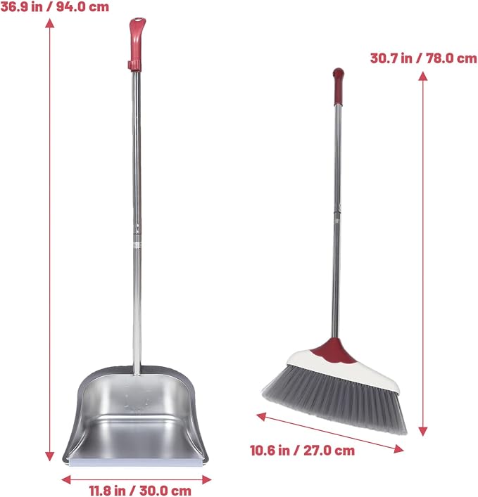 Healifty 1set Broom and Dustpan Handle for Easy Cleaning Home Office and Kitchen Soft Bristles for Efficient Dust Collection and Versatile Use