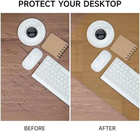 VASUHOME 24" x 18" Brown Tempered Glass Desk Mat - Multi-Functional Desk Pad for Keyboard and Monitor Protection, Dry Erase Surface, Ideal Table Top Protector for Home & Office