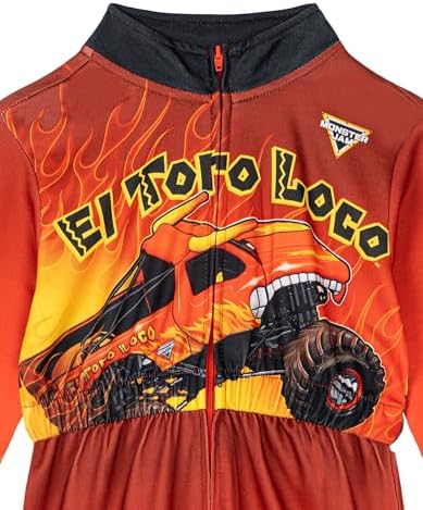 Monster Jam French Terry Racing Zip Up Coverall Infant to Big Kid Grave Digger El Toro Loco Megalodon