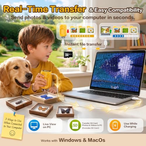 1000X Handheld Digital Microscope for Kids: STEM Toys Gifts Boy Girls 3-12
