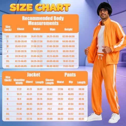Men's Orange Tracksuit Costume, Family Costumes for Halloween