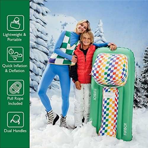 FUNBOY 50" Kids Inflatable Skimobile Winter Snow Sled