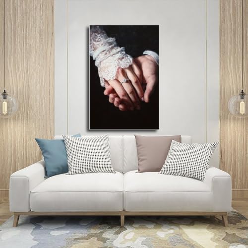 JDBeehpy Happiness Hold Hands Ring Canvas Wall Art Prints Unframed 12x18in