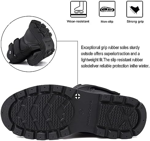 Mens Snow Boots Womens Winter Boots Waterproof Fur Lined Warm Lightweight Ankle Boots High Top Slip On Anti-Slip Casual Outdoor Shoes Booties
