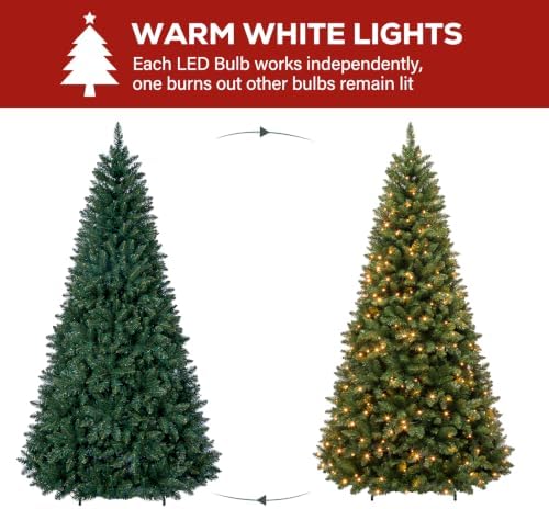Hykolity 7 ft Prelit Artificial Christmas Tree with 300 Warm White LEDs
