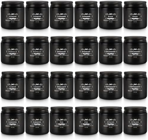Scented Candle Set 24 Pack,Black, Candle for Home Scented, Odor Eliminating, Stress Relief, Long Lasting Soy Wax Gift Set