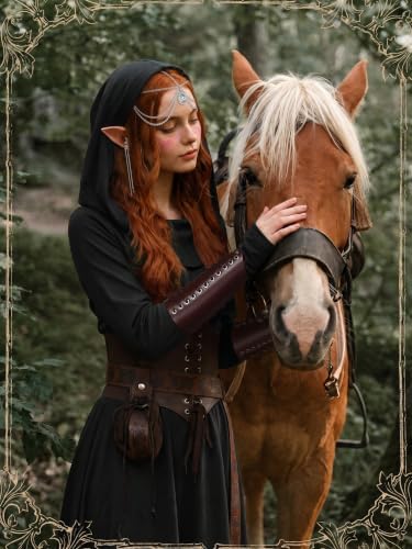 10 Pcs Women Renaissance Halloween Fairy Costumes Medieval Elf Dress S-XXL