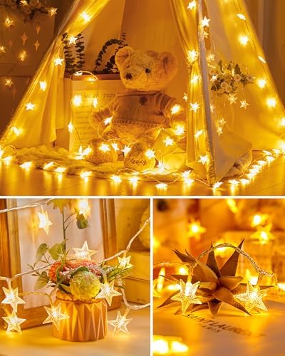 Minetom 66ft Plug in Star String Lights Plug in with Remote and Timer
