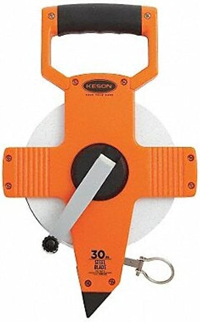 Keson NR30M Nylon Coated Steel Blade 30 Meter Measuring Tape In Metric With Extra Dead Foot And Ring End