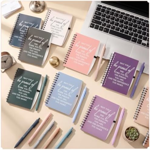 Honoson 30 Sets/60 Pcs Employee Notebook Pen Gifts, Vibrant Color
