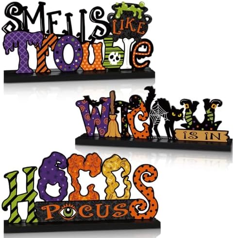 Hocus Pocus Decor, Halloween Decorations Indoor Wooden Table Sign