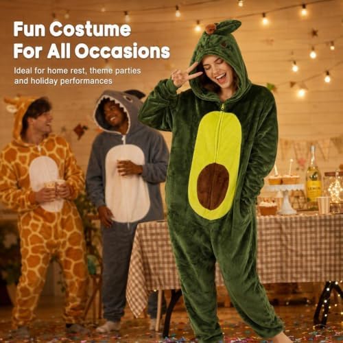 Snug Fit Unisex Adult Onesie Pajamas, Flannel Cosplay Animal One Piece Halloween Costume Sleepwear Homewear