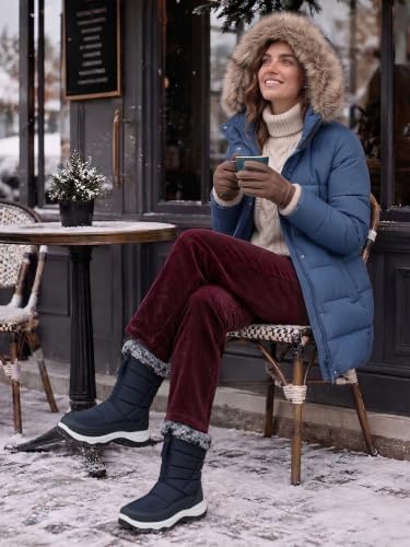 TEMOFON Winter Snow Boots for Women: WaterProof Warm Fur Lined Ankle Boot