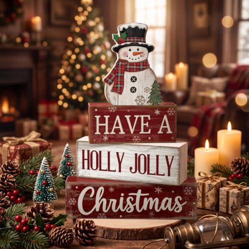 Moucuny 4 Pcs Christmas Snowman Decor Winter Table Decorations Have A Jolly