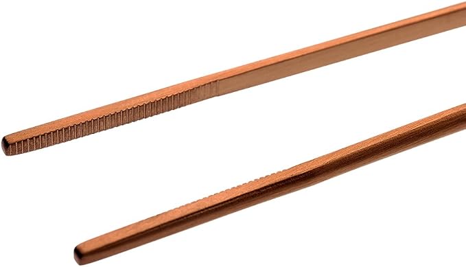 Mercer Culinary 18-8 Stainless Steel Precision Plus Chef Plating Tong, Offset, 7-7/8 Inch Tip, Rose Gold