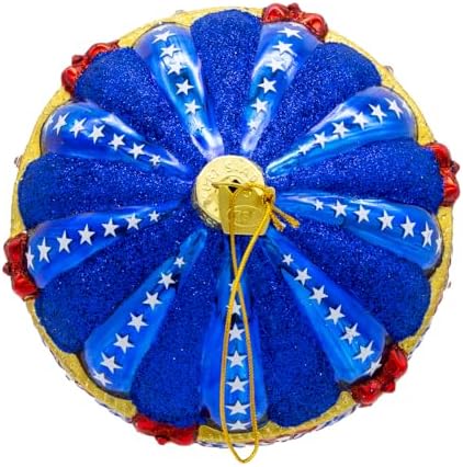 Kurt Adler Bellissimo Glass Red, White & Blue Hot Air Balloon Ornament