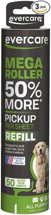 Evercare Pet Mega Roller 50-Layer Refill, Pack of 3