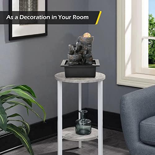 Dyna-Living Water Fountain Indoor Tabletop Waterfall Fountain with LED