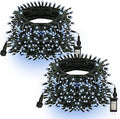 TW SHINE White Christmas Lights, Total 400 LED 132FT Outdoor Christmas Lights Plug in with 8 Modes, Waterproof Light Outdoor Green Wire, Indoor Xmas Decorations for Party Yard House Decor