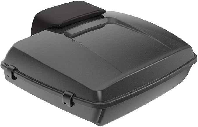 Advanblack Road Glide Tour Trunk Pack Black Quartz Razor Tour Trunk Pack Backrest Pad for '97-'25 Harley Touring Road King Street Glide Electra Glide CVO models