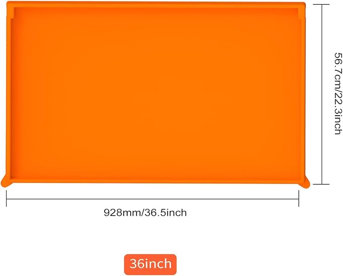 Silicone Griddle Mat for 22 Inch & 36 Inch Flat Top Grill for Cuisinart Four Burner Gas Griddle 2023-Present, Reusable Food Grade Grill Cover Mat with Raised Edge,B 36-inch+ Side Tool pad