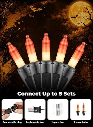 Minetom 100-count 20Ft Yellow & Orange Candy Corn Incandescent