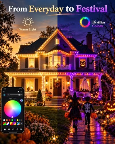 2Pack 400LED Smart Color Changing String Lights Halloween Lights App Remote