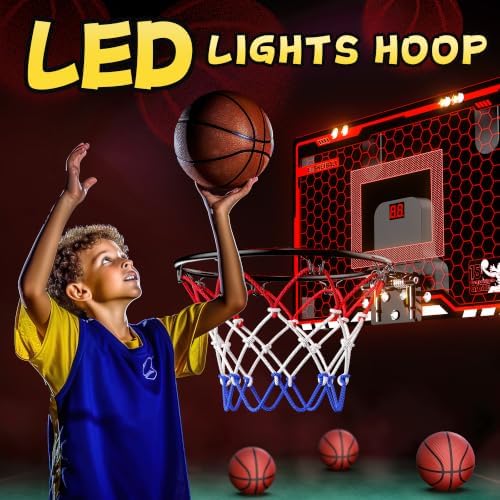 HopeRock Indoor Basketball Hoop for Kids, Mini Hoop Over the Door