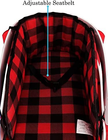 Snow Sled for Toddlers, with Cushion Pad and Seat Belt Red
