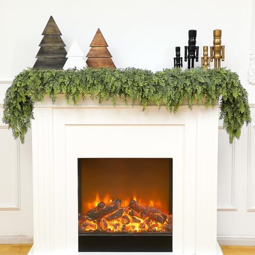 Waydress 2 Pcs 6 ft Christmas Artificial Cedar Garland Realistic