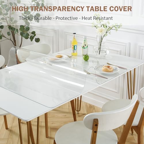 LovePads Clear Table Cover Protector 38 x 66 Inch, 1.5mm Thick Plastic Mat