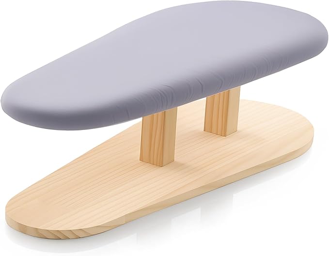DoubleFill Padded Sleeve Ironing Board 57x26cm Tabletop Sleeves & Chest Tailor Ironing Board with Long Wooden Base for Tailor Dress Forms Household, Laundry Rooms, Travel Use, Gray
