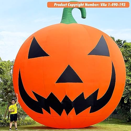 Giant 26Ft Premium Halloween Inflatable Pumpkin Decorations with Blower, Blow up Halloween Decorations Outdoor Holiday Decor for Outdoor Yard Lawn Xmas Party with No Light