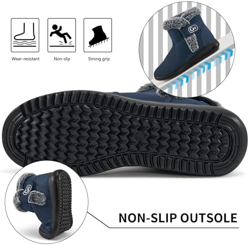 Winter Snow Boots for Women: Comfortable Warm Fur Lined Ankle Booties Non Slip Waterproof Boots for Outdoor Walking